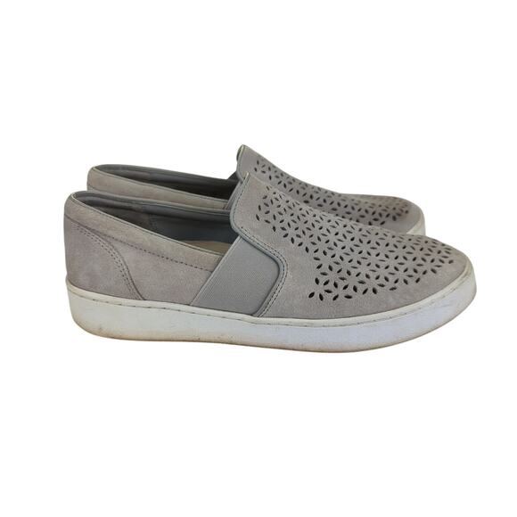Vionic Kani Gray Suede Leather Loafers Slip-on Comfort Shoe Perforated Women's 8 - Picture 1 of 8